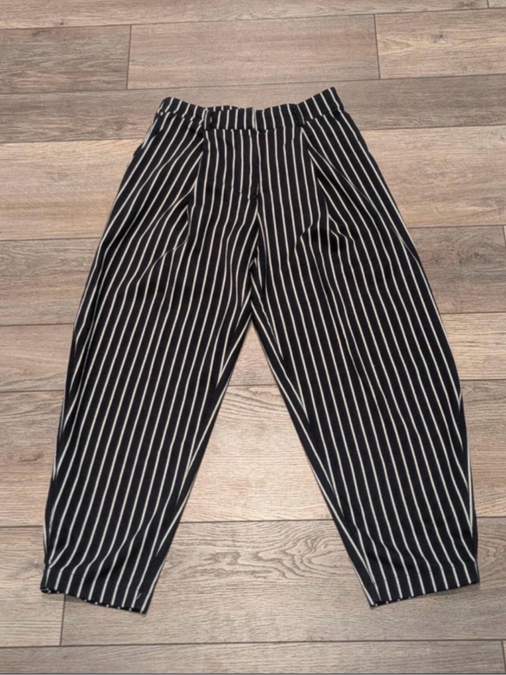 Forever 21 Black Pants with White Pinstripes